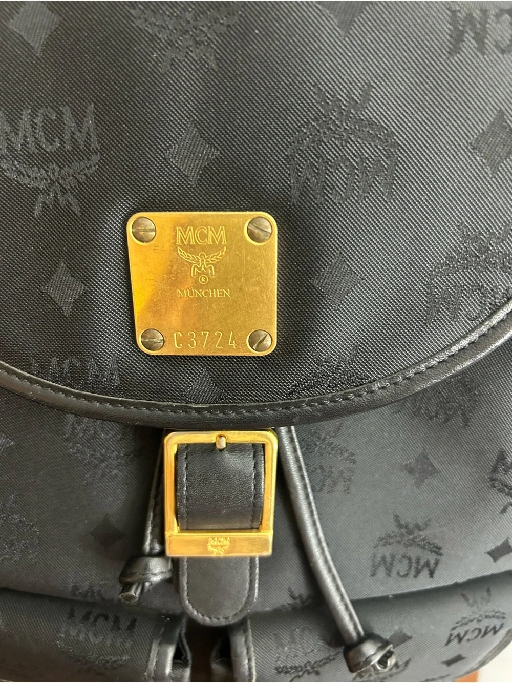 Authentic, Vintage MCM Logo Black Nylon and Leather Backpack – Made in Germany